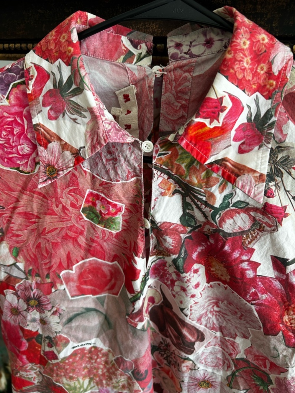 Marni Pink Floral Short-Sleeve A-Line Dress - Picture 11 of 16